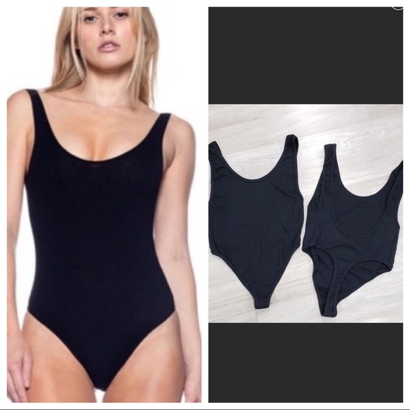 Iron Fist Tops - Iron Fist Black Ribbed Thong Bodysuit